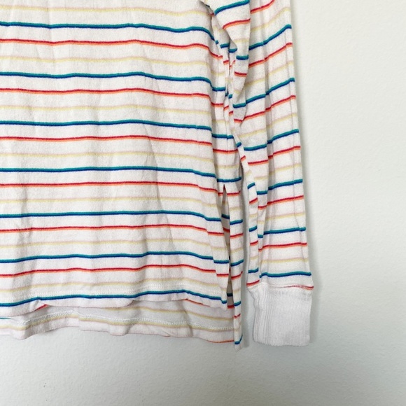 LNA Floyd Brushed Rainbow Stripe Raglan Sweater Knit Lounge Cozy Fall Sz Small - Picture 9 of 10